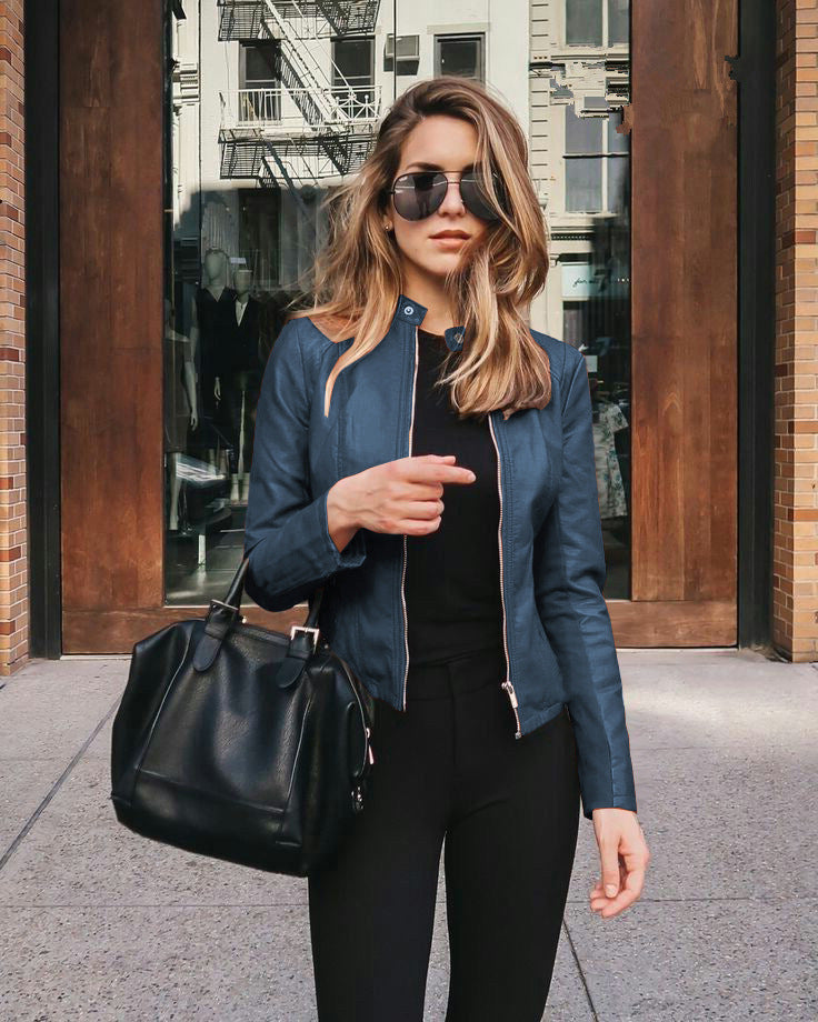 Damen Bikerjacke Leder