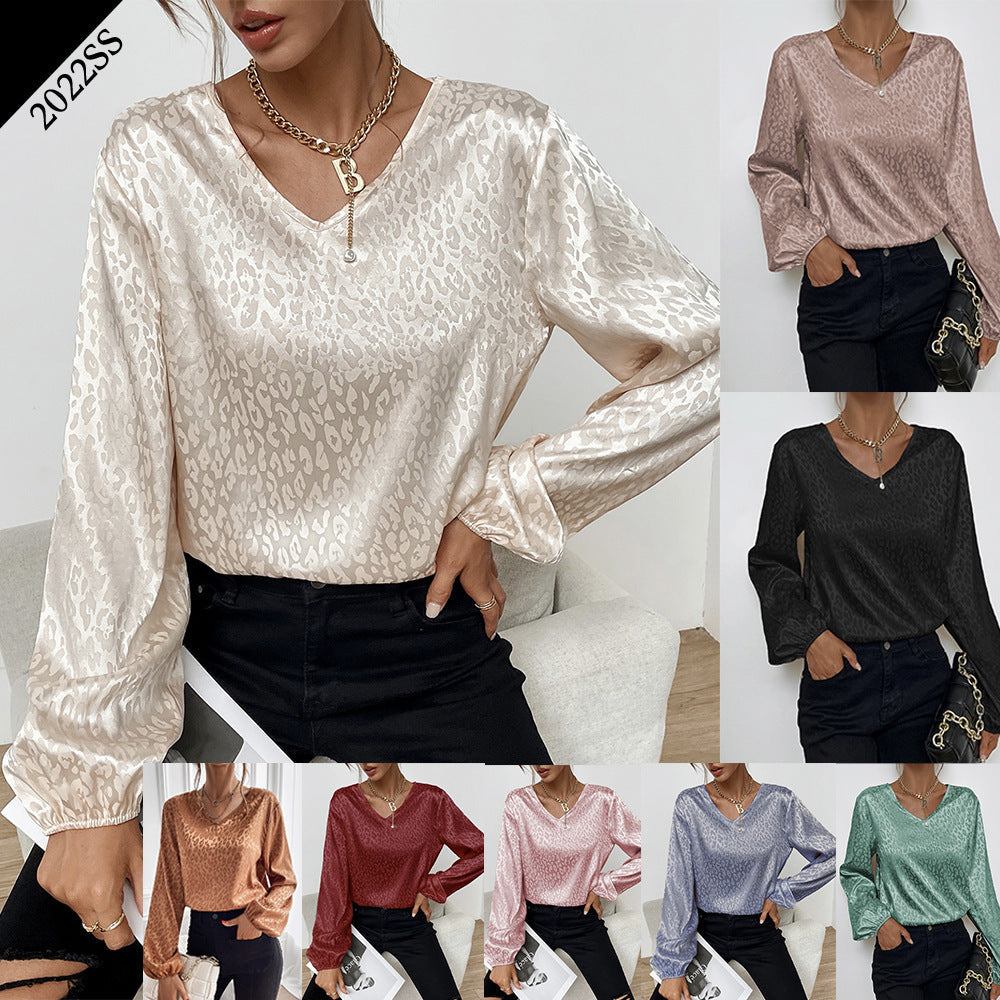 Damen Bluse V-Ausschnitt Muster Norvielle - Norvielle