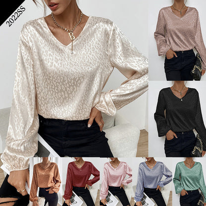 Damen Bluse V-Ausschnitt Muster Norvielle - Norvielle