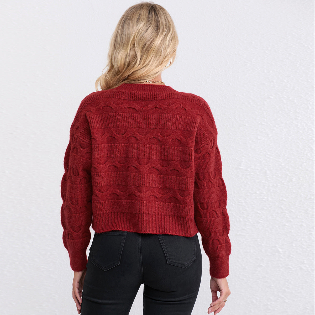 Damen Strickjacke Jacquard Muster Norvielle