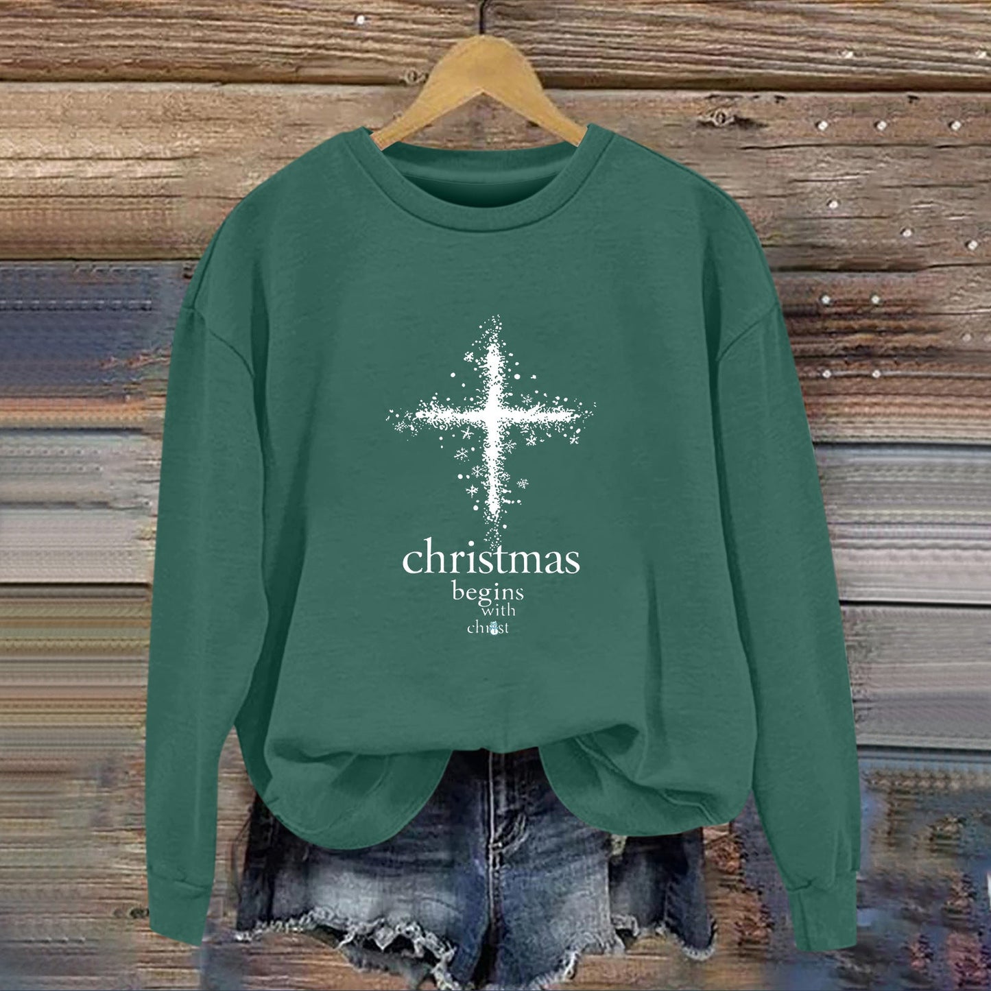 Damen Sweatshirt Christliches Motiv Weich Norvielle