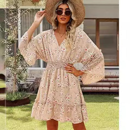 Damen Freizeitkleid Floralmuster Leicht Norvielle