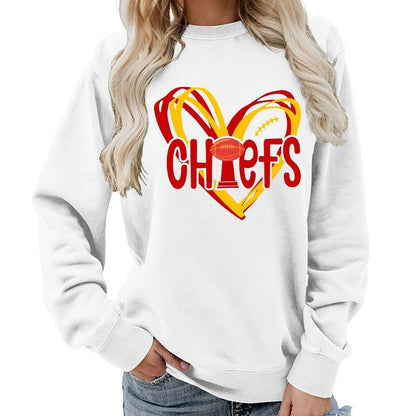 Damen Sweatshirt Herzmotiv Sportgrafiken Norvielle