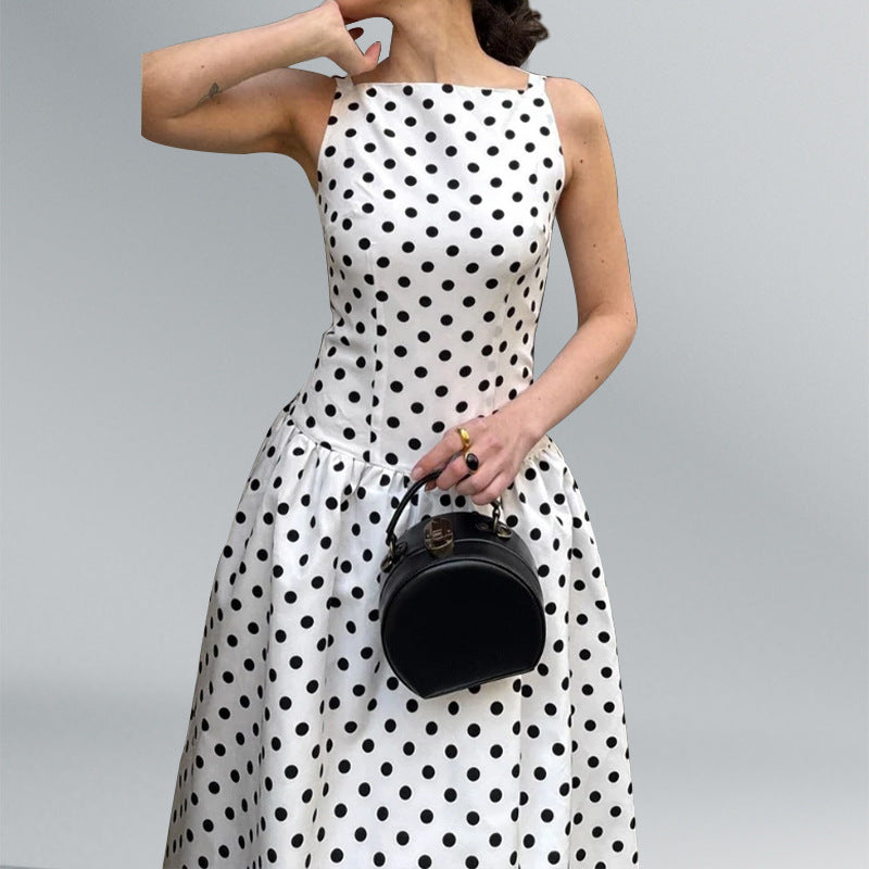 Damen Maxikleid Retro Polka-Dots Voluminöser Rock Norvielle
