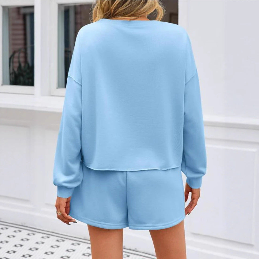 Damen Sweatkleid Grübchen Perlen-Applikationen