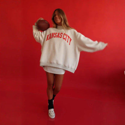 Damen Oversized Sweatshirt Bärenmotiv Norvielle