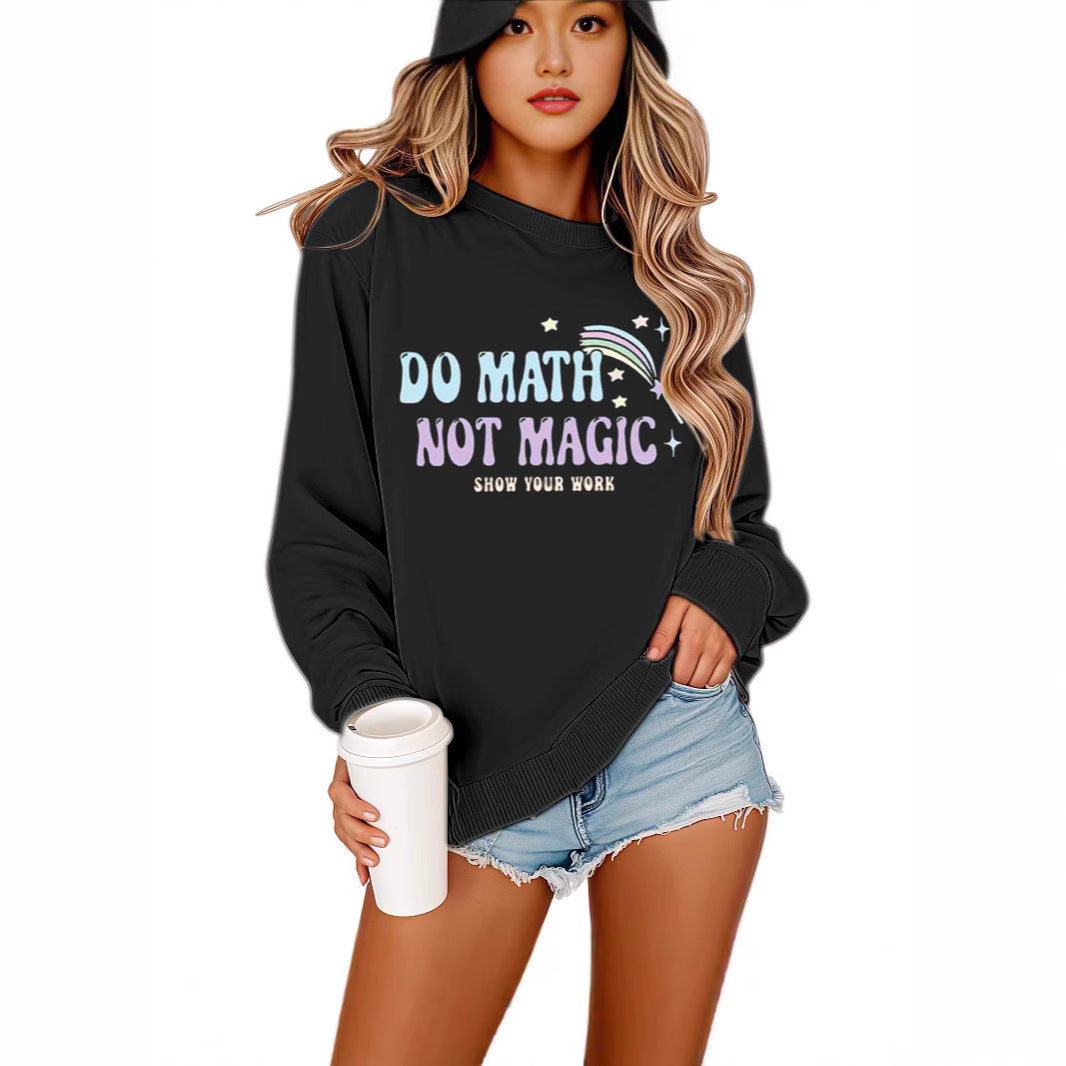 Damen Sweatshirt Mathematikdruck Lässig Beige Norvielle