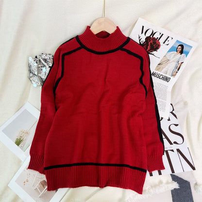 Damen Rollkragenpullover Kontrast-Saum Norvielle - Norvielle