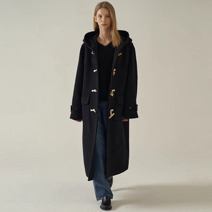 Damen Dufflecoat Lang Kapuze Norvielle