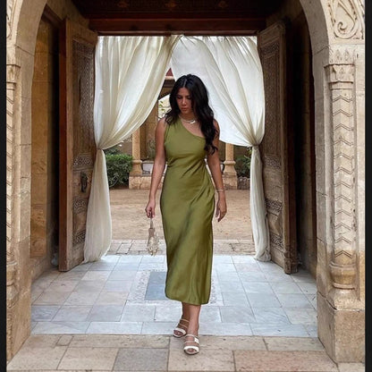 Damen Maxikleid Asymmetrisch Farbverlauf Bequem Norvielle