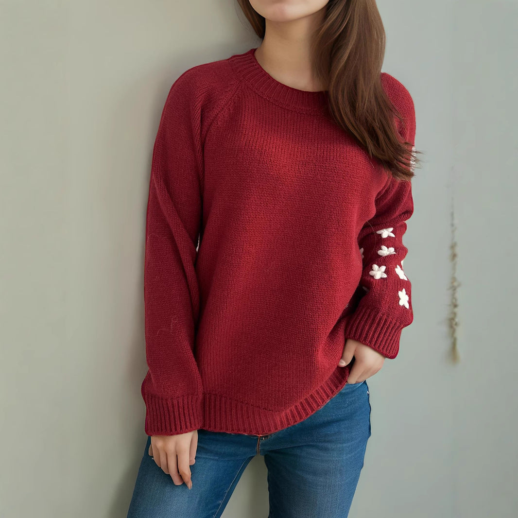 Damen Strickpullover Floral Lässig Norvielle - Norvielle