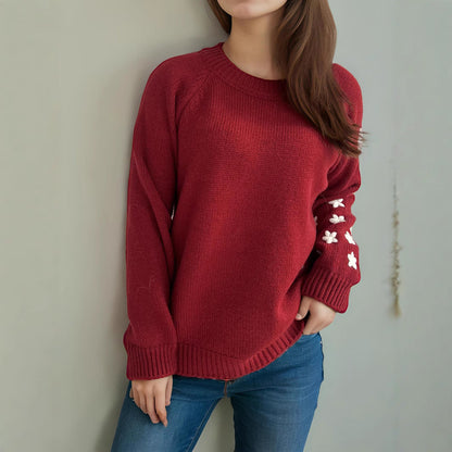 Damen Strickpullover Floral Lässig Norvielle - Norvielle