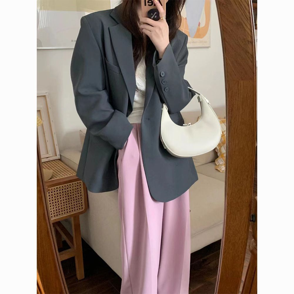 Damen Oversized Blazer aus Wolle mit Taschen