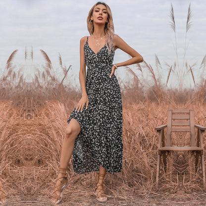 Damen Maxikleid Blumenmuster Rüschen Norvielle