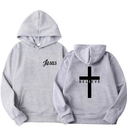 Damen Kapuzenpullover Bequem Glaubensdesign Dunkelgrau