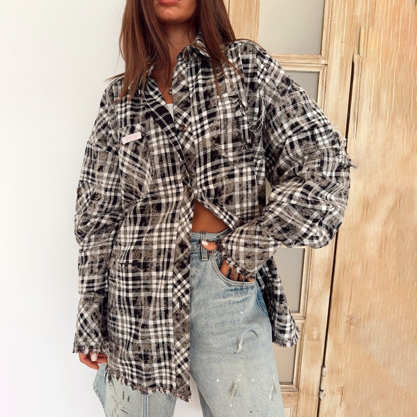 Damen Overshirtjacke mit Fransen Norvielle