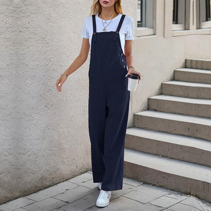 Damen Latzhose Weit Bequem Mit Taschen Norvielle
