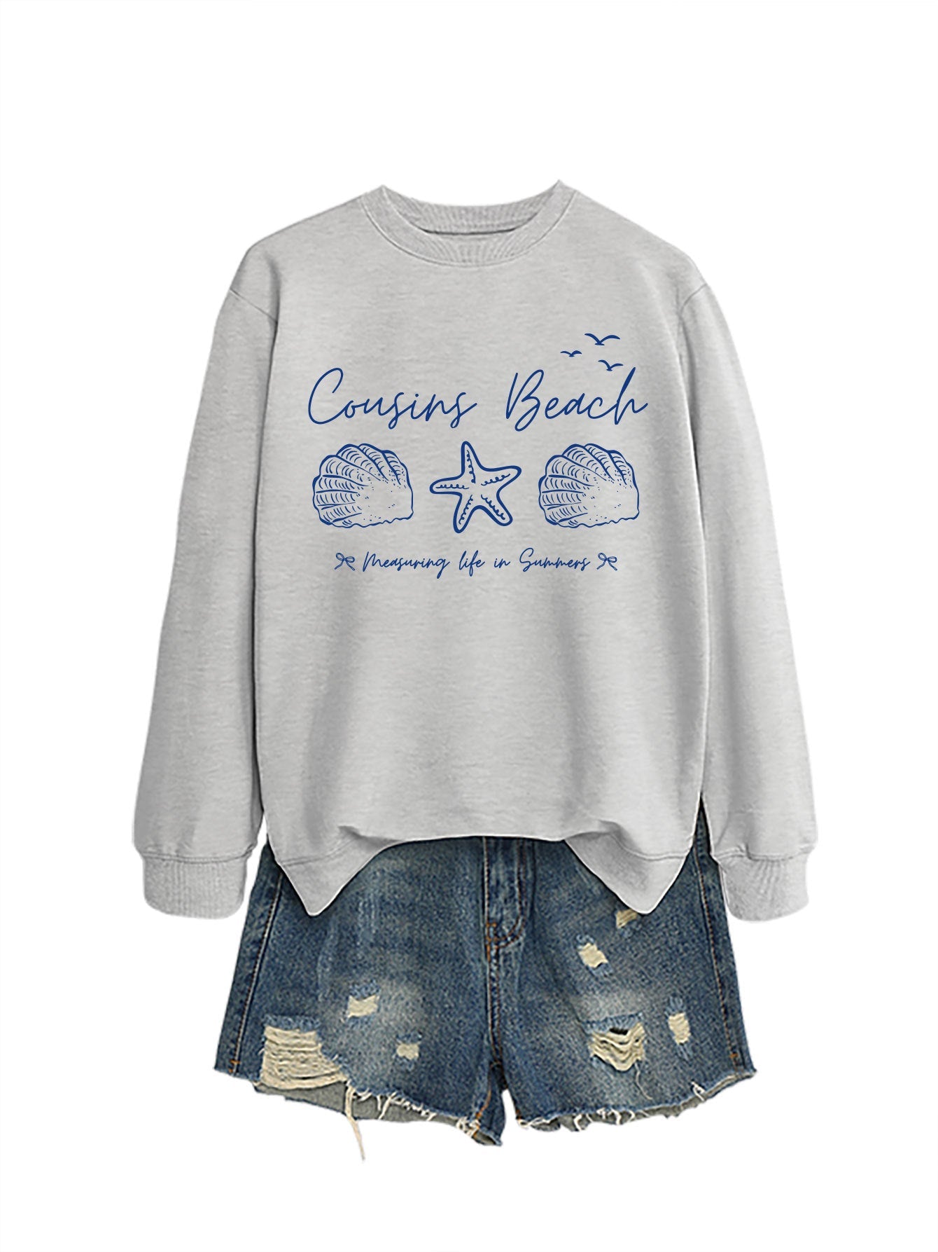 Damen Sweatshirt Maritimes Motiv Bequemer Schnitt Norvielle