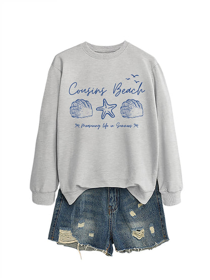 Damen Sweatshirt Maritimes Motiv Bequemer Schnitt Norvielle