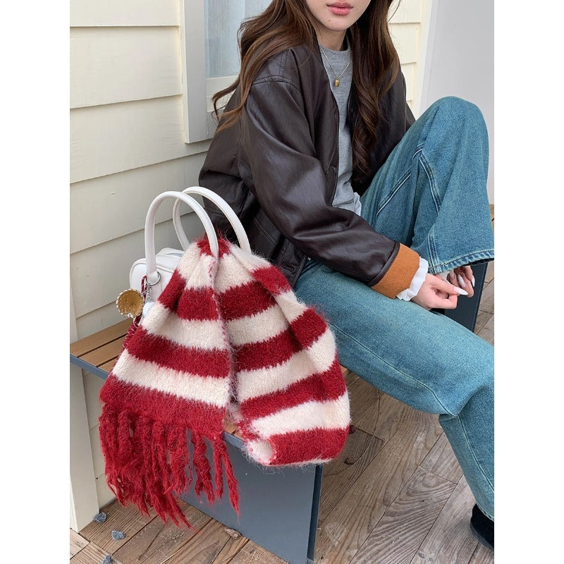 Damen Lederjacke Kariertes Futter