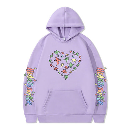 Damen Kapuzenpullover Herz- und Blattmotiv Norvielle