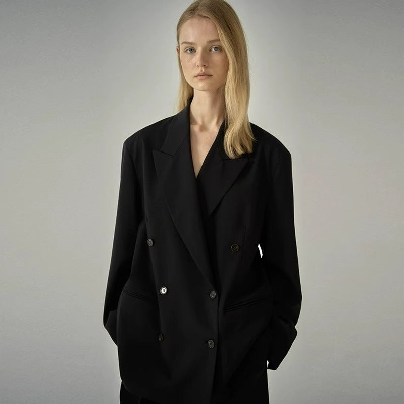 Damen Blazer Oversized Doppelter Knopf Norvielle