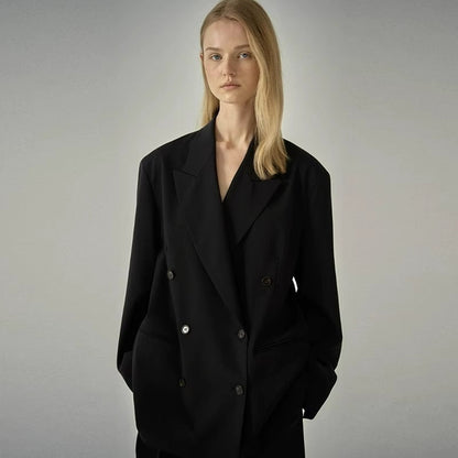 Damen Blazer Oversized Doppelter Knopf Norvielle