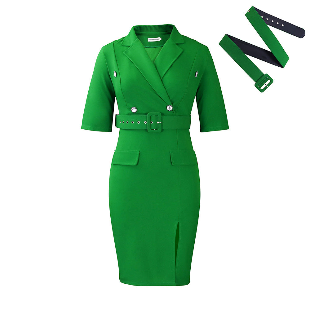 Damen Blazer-Kleid mit Gürtel und feinen Details