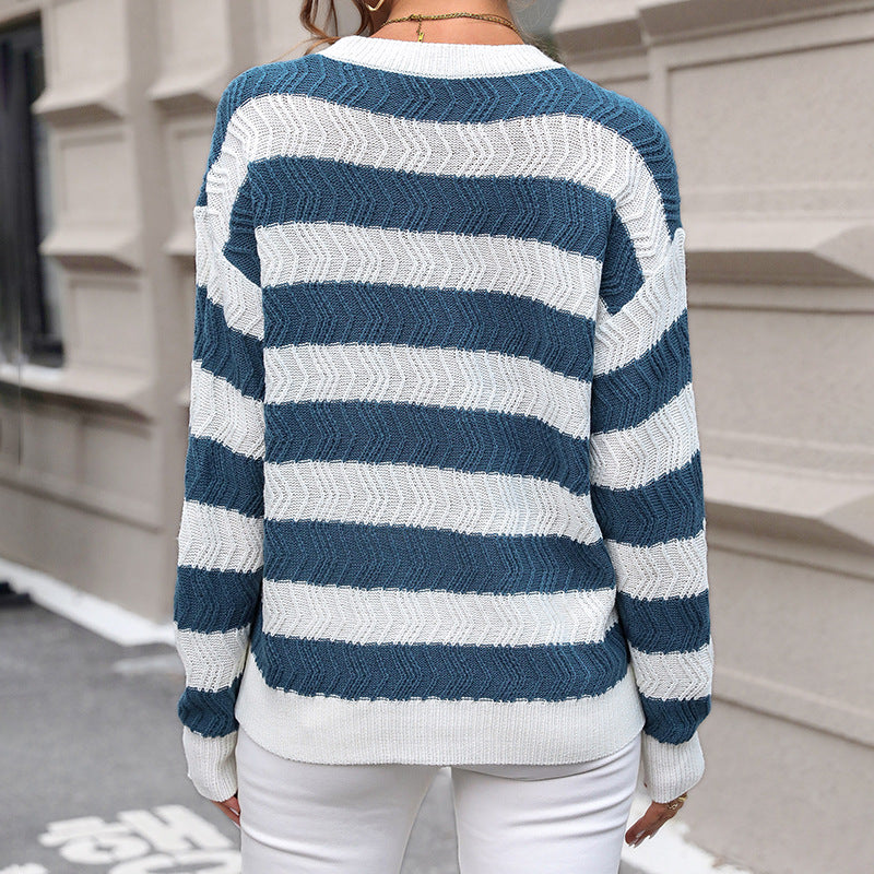 Damen Strickpullover Modern Streifen Lässig Norvielle
