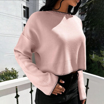 Damen Kurzpullover Strukturiert Norvielle