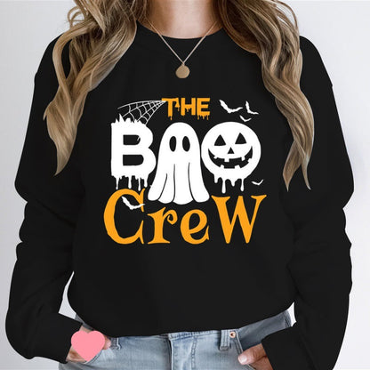 Damen Sweatshirt Halloween Grafikdruck Schwarz - Norvielle