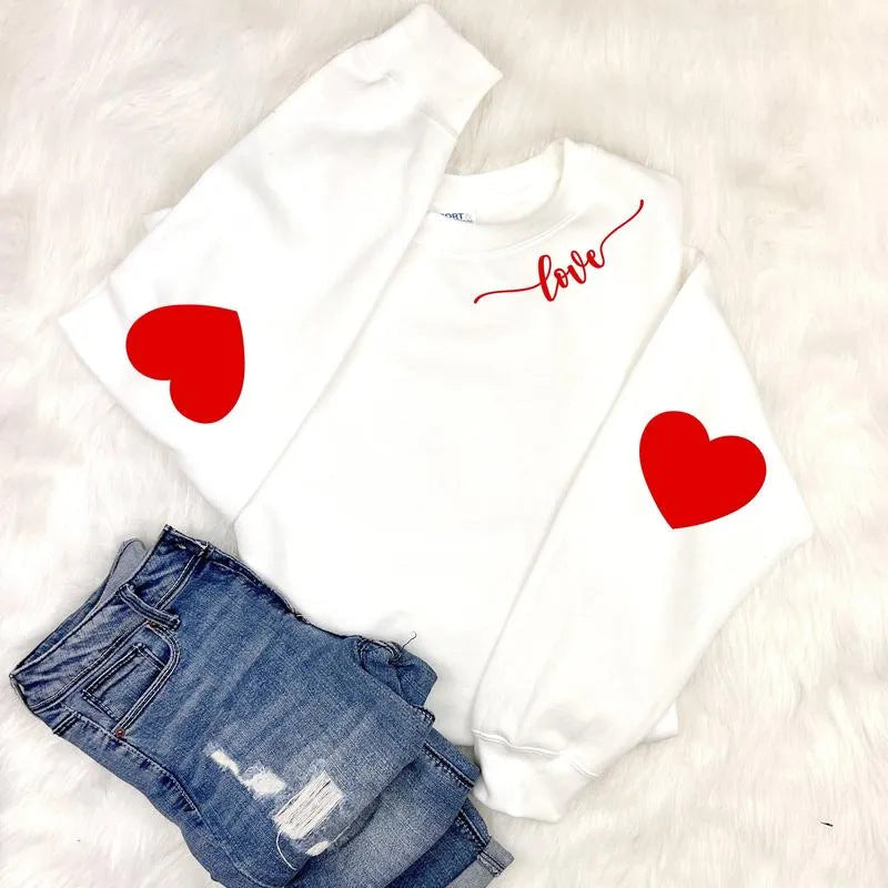 Damen Sweatshirt Herzen-Design Lässiger Schnitt Norvielle