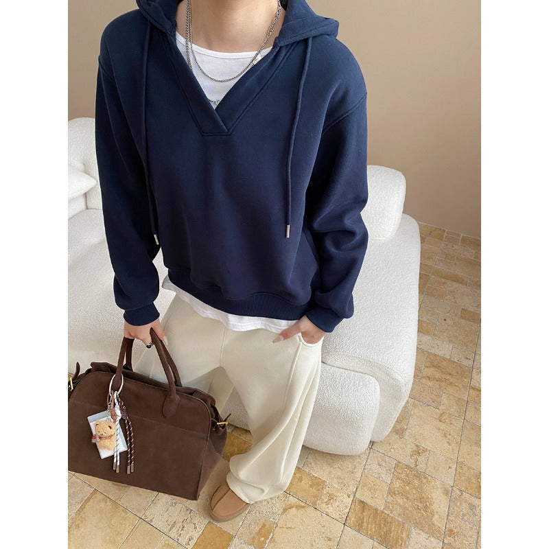 Damen Kapuzenpullover V-Ausschnitt Zeitloser Stil Norvielle - Norvielle