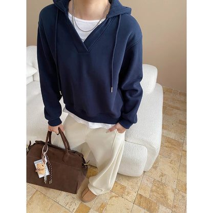 Damen Kapuzenpullover V-Ausschnitt Zeitloser Stil Norvielle - Norvielle