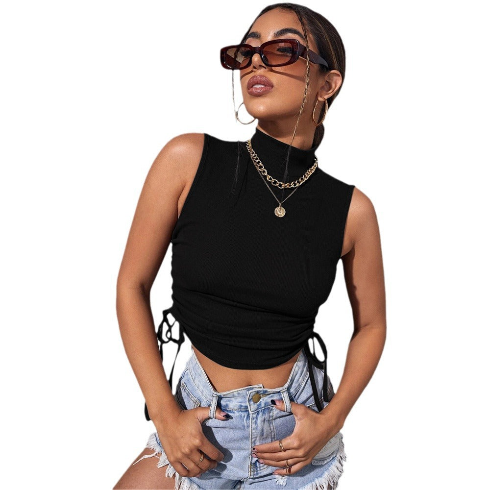 Damen Trägershirt Figurbetont Raffiniertes Schnürdesign Norvielle