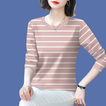Damen Langarmshirt Gestreift Norvielle
