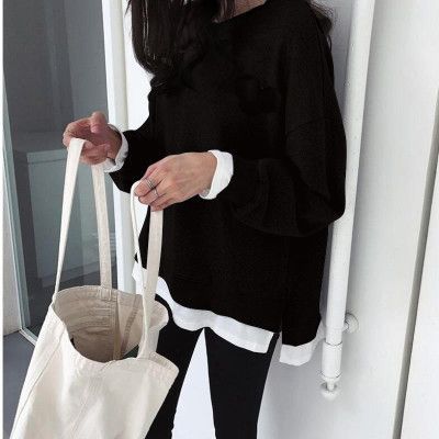Damen Sweatshirt Weit Schnitt Modern Bequem