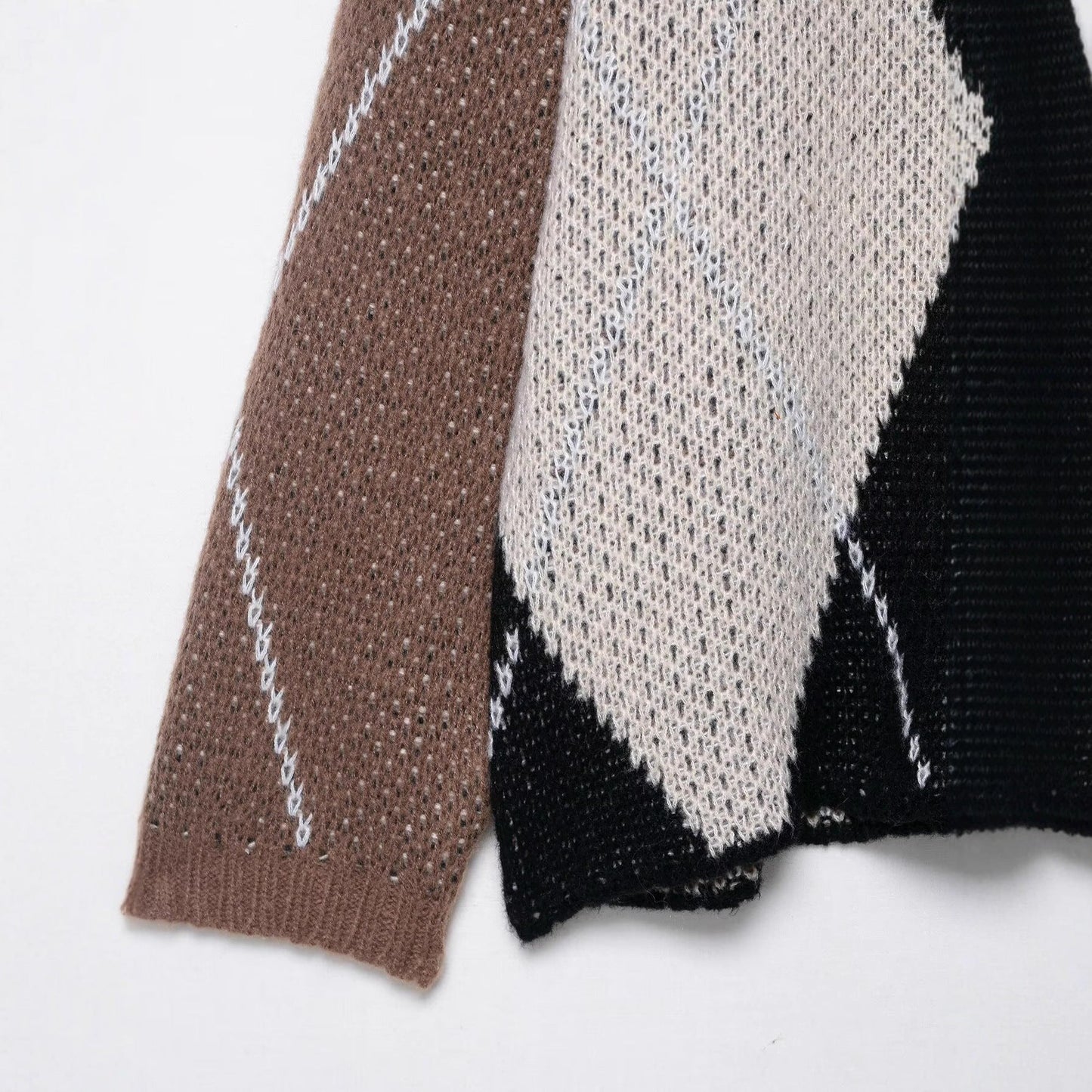 Damen Strickpullover Rautenmuster