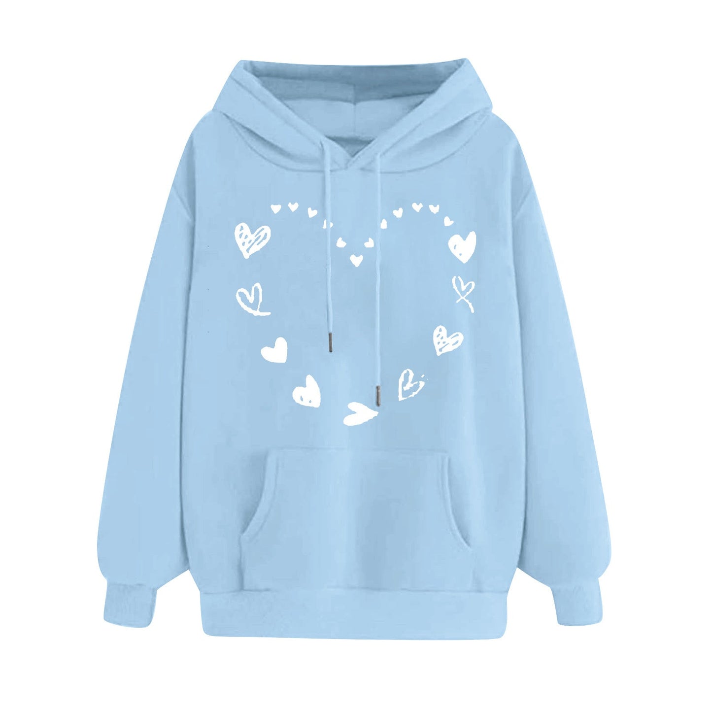Damen Kapuzensweater Herzmotiv Kängurutasche Norvielle