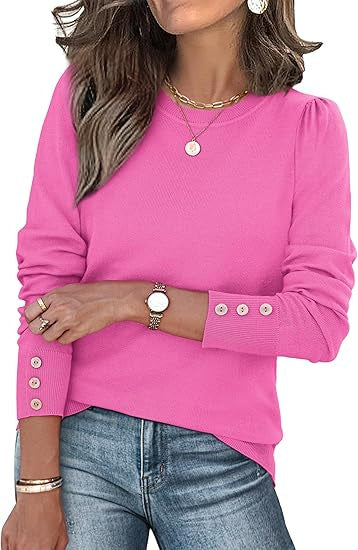 Damen Pullover Lässig Knopfdetails Norvielle