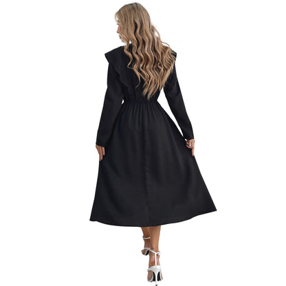 Damen Maxikleid Rüschendetails Elastischer Taillenbund Norvielle