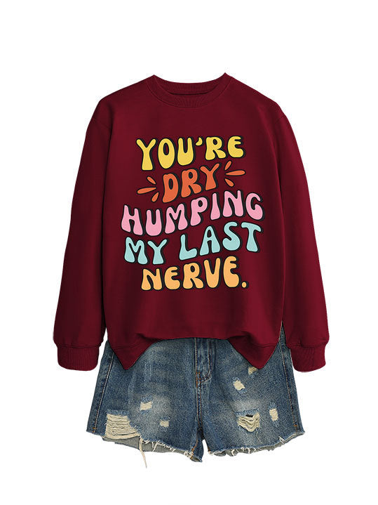 Damen Sweatshirt Comic-Slogan Lässig Norvielle
