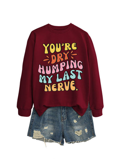 Damen Sweatshirt Comic-Slogan Lässig Norvielle