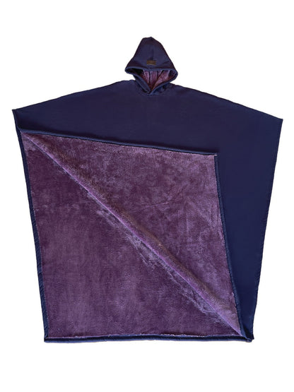 Damen Poncho-Decke mit Kapuze aus Wolle Norvielle