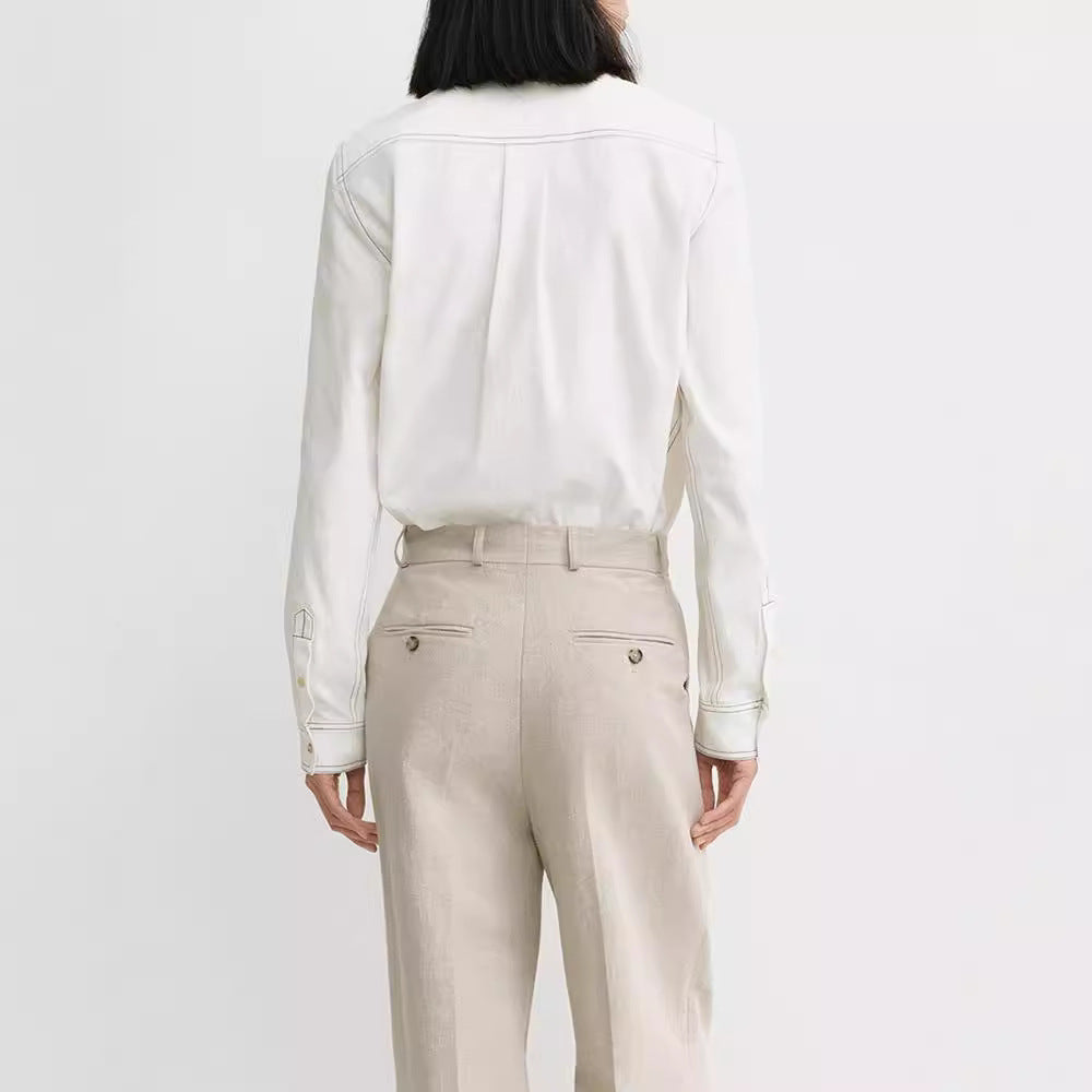 Damen Jeanshemd Lässiger Schnitt