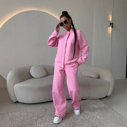 Damen Freizeitset Blusenjacke und weite Hose Norvielle