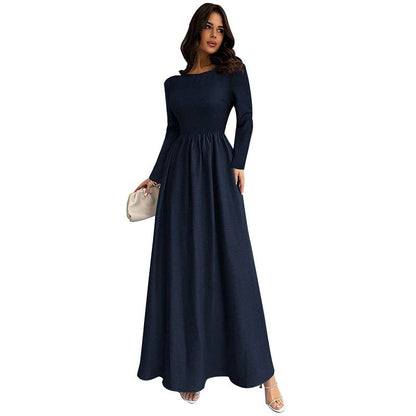 Damen Maxikleid Slim Fit Langer Ärmel Norvielle