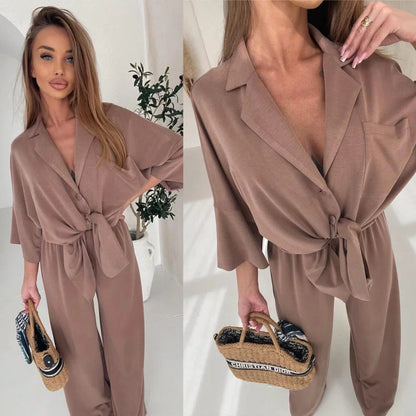 Damen Wickel-Jumpsuit Norvielle mit Knöpfen Elegantes Design - Norvielle