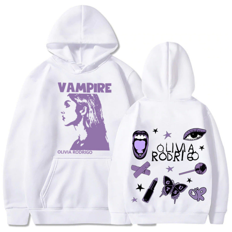 Damen Oversized Kapuzenpullover Vampir-Print