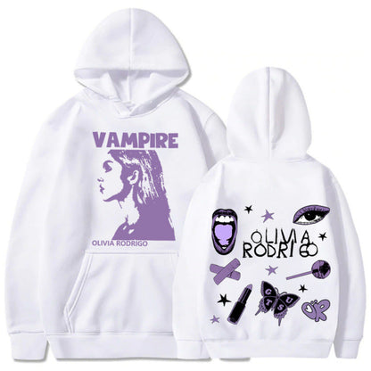 Damen Oversized Kapuzenpullover Vampir-Print